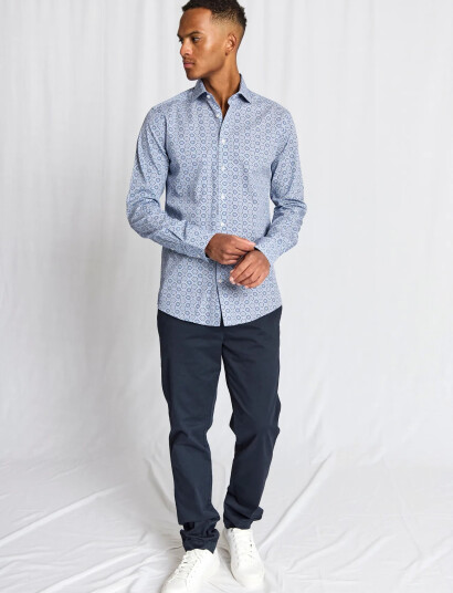 Bruun & Stengade Bs Abutovic Slim Fit Shirt   Blue   40