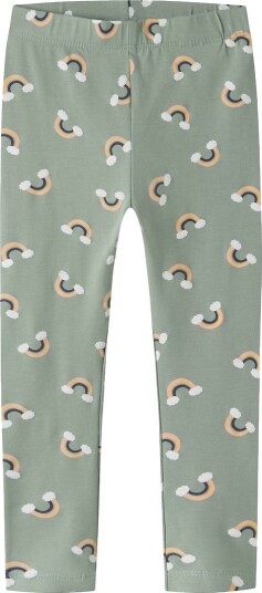 Name It Leggings NmfVivian AOP Green Miljø/Rainbow Name It 6 år (116) Leggings Grønn