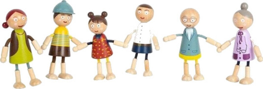 Small Foot Wooden Dollhouse Family Bendable 6pcs