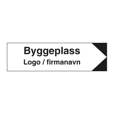 Jo Safety HMS Byggeplasskilt: Byggeplass til høyre med logo 225 x 800 mm 6301051