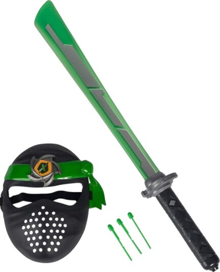 Ninjasverd m/ maske og 3 ninjapiler