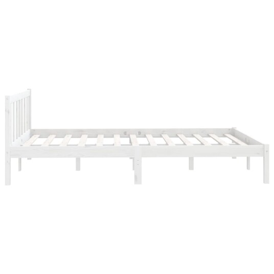 vidaXL Sengeramme heltre furu 140x190 cm hvit