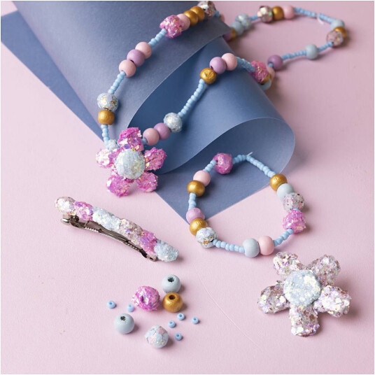 Mini Craft Kit Jewellery blue light blue pastel pink 1 pack 977747