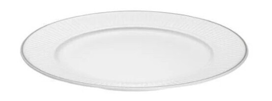Pillivuyt Plate flat Vienne Pliss 22 cm White/Platinum