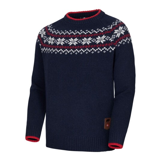 Gridarmor Snøkrystall Round Neck Ullgenser Men Navy/white/red S Gridarmor Snøkrystall Round Neck Ullgenser Men Navy/white/red S