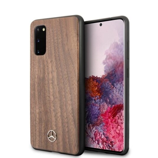 Mercedes-Benz Mobildeksel Wood Line til Samsung Galaxy S20 - Valnøtt Brun