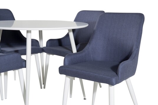 Venture Home Plaza Spisegruppe 100 cm Rund med 4 Plaza Stoler Blå
