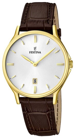 Festina Herreklokke F16747 1 Hvit/Lær Ø39 mm
