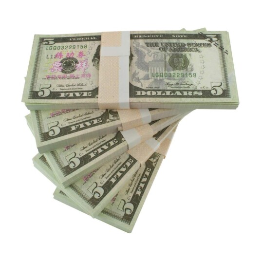 Lekepenger - 5 Amerikanske dollar (100 sedler)