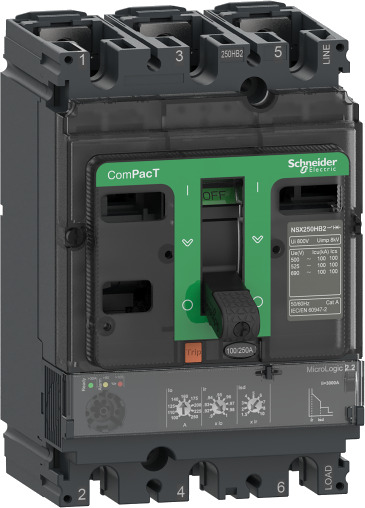 Strømbryter ComPacT NSX250B, MicroLogic 2.2 strømrelé 250A, 3P