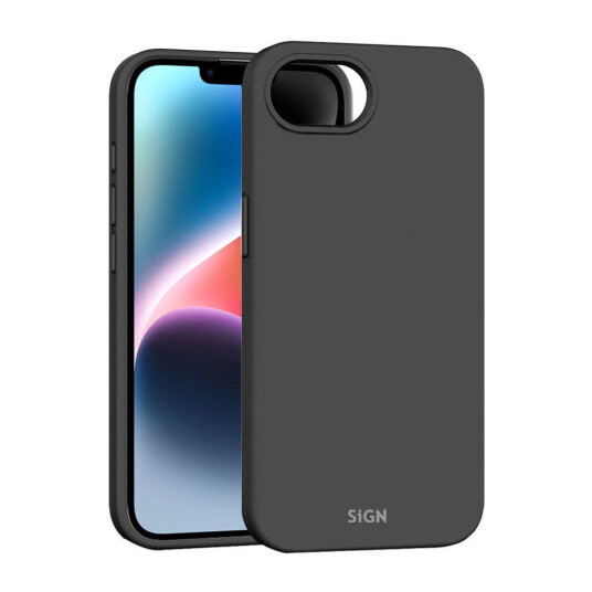SiGN Liquid Silikondeksel for iPhone 16e Svart