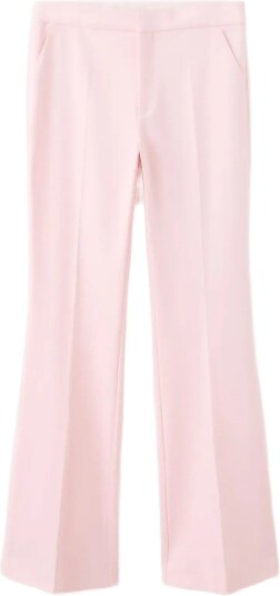 Mango Mid Rise Flare Trousers   LT PASTEL PINK   38