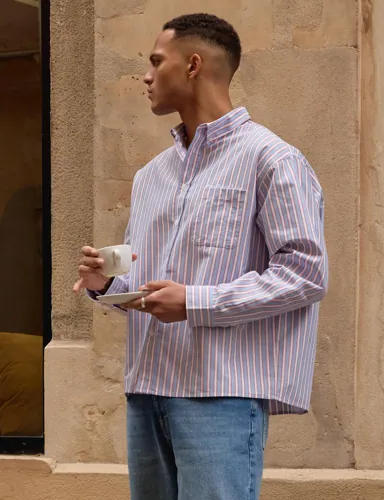 Que Sera Sera Stanley Summer Oxford Stripete skjorter Blå