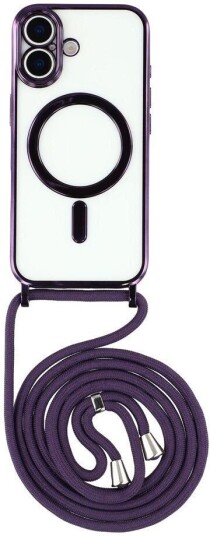 EIDERWOOD iPhone 17 Fleksibelt Plast Deksel med Justerbar Stropp Gjennomsiktig / Lilla