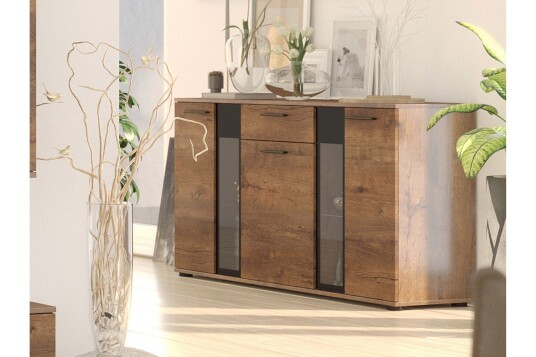 Deardorf Komoda + LED 140 cm Tre/natur