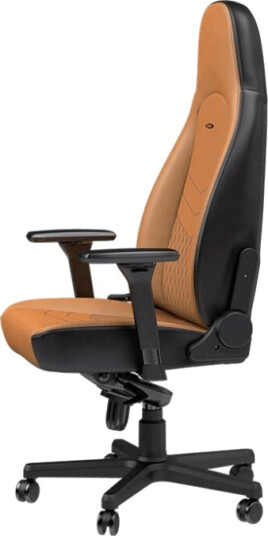 Noblechairs Icon - Stol - Armlener - T-Formet - Tipping - Roterende - Aluminium Polyuretan Stål Topplærstruktur Nylon/Polyetylen - Svart Konjakk Noblechairs Icon - Stol - Armlener - T-Formet - Tipping - Roterende - Aluminium Polyuretan Stål Topplærstruktur Nylon/Polyetylen - Svart Konjakk