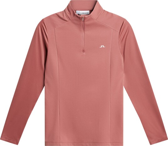 J.Lindeberg Cindy Quarter Zip Mid Layer Golfgenser dame Withered Rose X Large