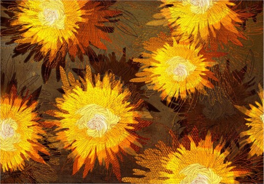 Fototapet Sunflower Dance 250x175 - Artgeist sp. z o. o.