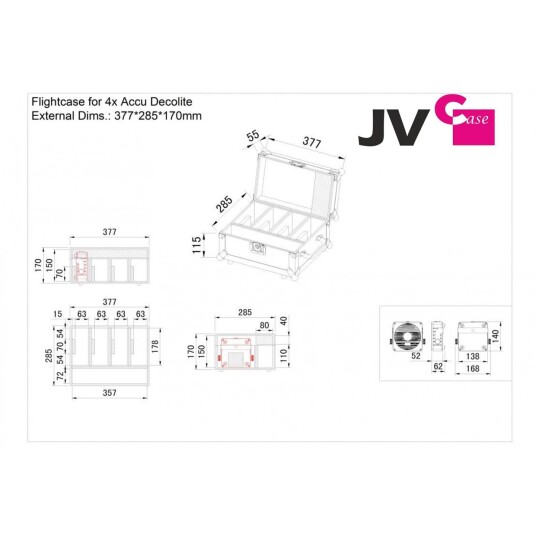 Jb Systems Case For Accu Decolite Ip For 4 Stk. Accu Decolite + Tilbehør