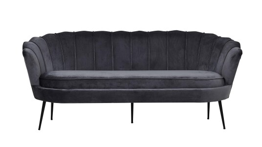 Nice sofa 3 seter velour grå.