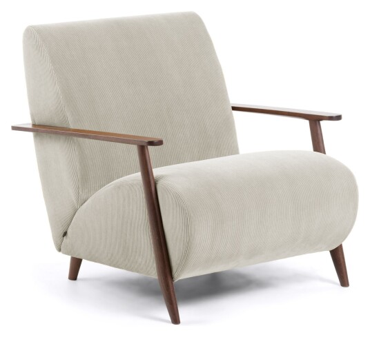 Kave Home Marthan Loungestol - Beige Fløyel Unoliving 1725142-03-0 1596067-01-0