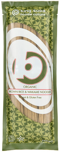 King Soba Brun Ris & Wakame Nudler Ø 250g King Soba Brun Ris & Wakame Nudler Ø 250g