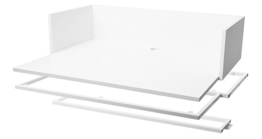 Zweed Molto skrivebordmodul 840 hvit, inkl. hvit metallrammer