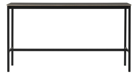 Muuto Base High barbord black linoleum, sort stativ, plywoodkant, b 50 l 190 h 105