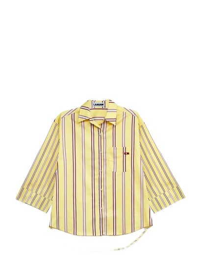 Laagam Caos Butter Striped Shirt Yellow L/40