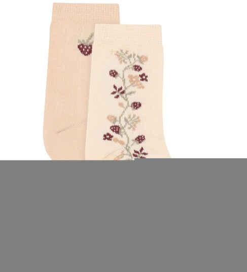 Minymo 2-pack sokker Birch 27/30 med trykk og kant