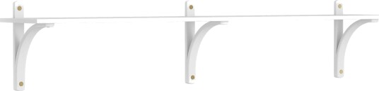 Levi Wall Shelf 180 cm Small Brass / White Stained Ash