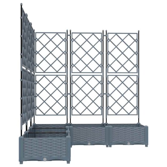 Hageplanter med Trellis 5 stk Lysegrå 120x120x125,5 cm Hageplanter med Trellis 5 stk Lysegrå 120x120x125,5 cm