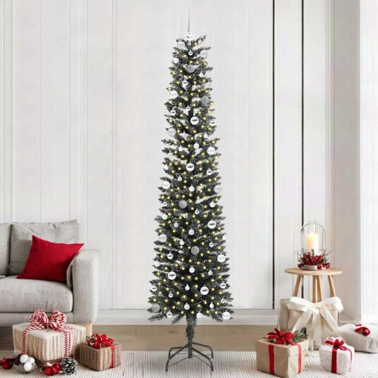 Kunstig juletre grønn 58 x 58 x 240 cm PVC og plast og stål Kunstig juletre grønn 58 x 58 x 240 cm PVC og plast og stål