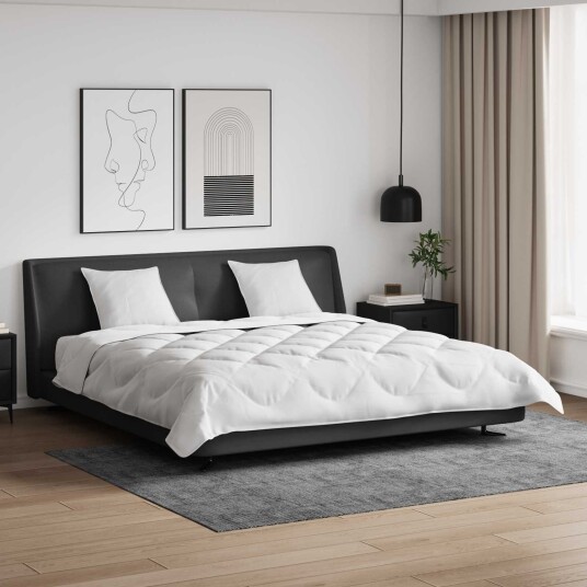 vidaXL Dyne med Puter med pute 3 stk. Hvit Mikrofiber