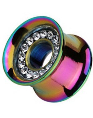 Aab Circle Of Diamonds Multicolor Piercing Tunnel Strl 8 mm