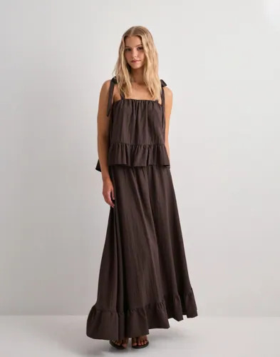Pieces Brun Pcjulia Hw Volume Ankel Skirt Wvn D