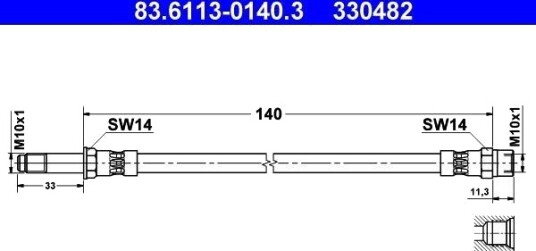 ATE 83.6113 0140.3 Bremseslange