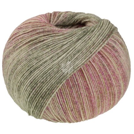 Lana Grossa Meilenweit 100 Merino Extrafine Shades Garn 7232 Pastell/Grågrønn/Lys beige/Beige/Rosa