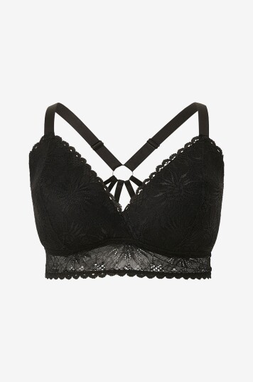 Zizzi   Bh topp lHalo Detail Bra   Svart