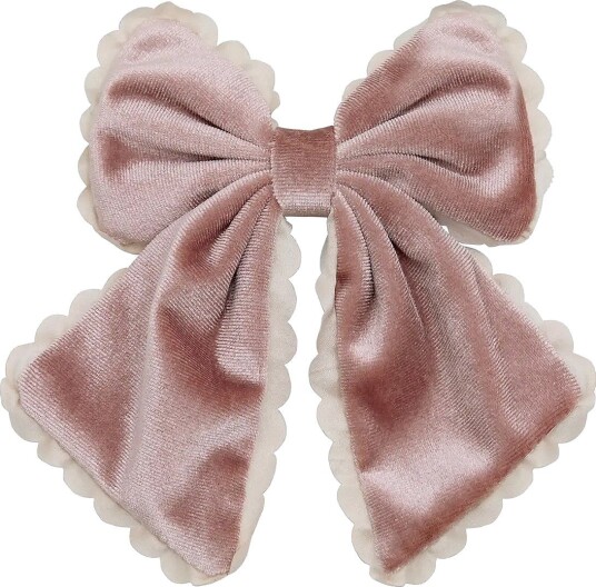 Mimi & Lula Bow Clip Scalloped Edge Velvet DUSTY ROSE One Size