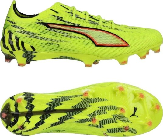 PUMA Ultra 6 Ultimate FG Unleashed - Gul/PUMA Svart/rød/Lime Squeeze Kvinner - Gress (FG), størrelse 39