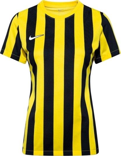 Nike Spillerdrakt Dri fit Striped Division Iv   Tour Yellow/svart/hvit Kvinner størrelse Small