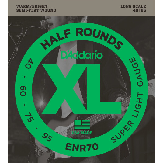 D'Addario Enr70 Half Round. Bass 040-095