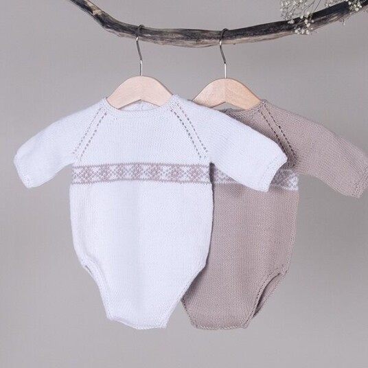 Bluum Strikkebodyer med lange ermer 2 stk garnpakke i Soft Merino Ull