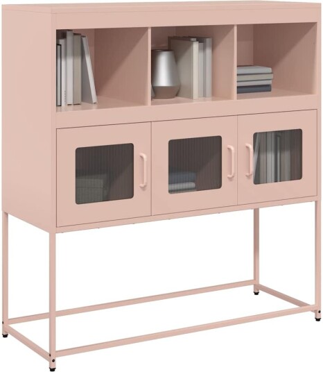 Skjenk rosa 100,5x39x107 cm kaldvalset stål 8721158372512