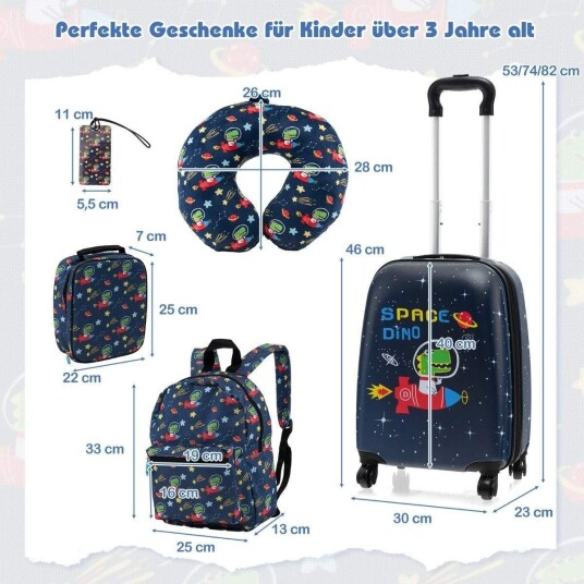 Barnebagasjesett med 5 deler – 16"" koffert, ryggsekk og mer