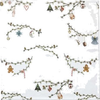 Kähler Hammershøi Christmas serviett 45x45 cm 4 stk hvit