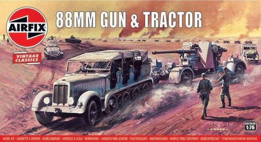 Airfix 88mm Flak-kanon med Traktor Modellbyggesett 1:76
