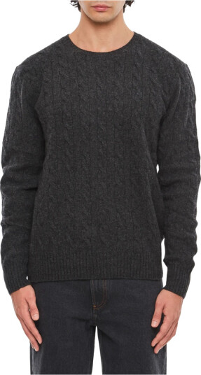Ralph Lauren Polo Cable Knit Wool Cashmere Sweater Grey XL