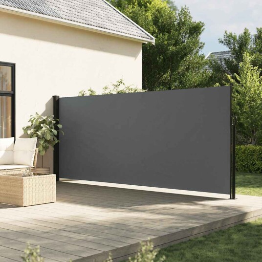 Uttrekkbar sidemarkise antrasitt 180x500 cm 4004458 Uttrekkbar sidemarkise antrasitt 180x500 cm 4004458